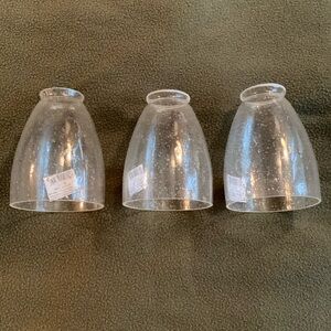 New LG Sourcing clear seeded glass light bulb covers. measurements in pictures
